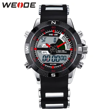 

WEIDE Man Automatic Date Alarm Calendar Chronograph Sports Men Top Brand Quartz Silicone Strap Wristwatches Relogio Masculino