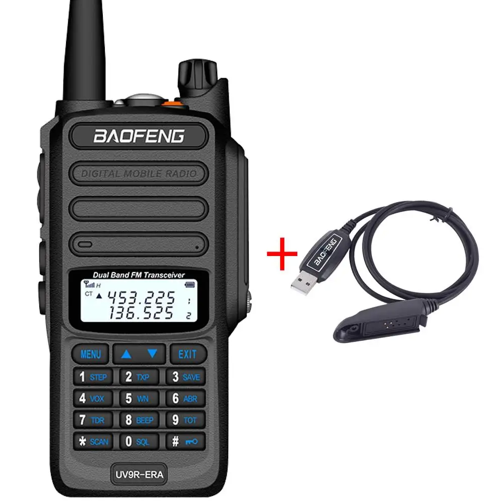 9RERA-Blue-Cable Baofeng версия портативная рация 25 км 10 Вт IP68 Водонепроницаемая Baofeng uv-9r ERA plus cb ham Радио comunicador UHF VHF радио - Цвет: 9RERA-Blue-Cable