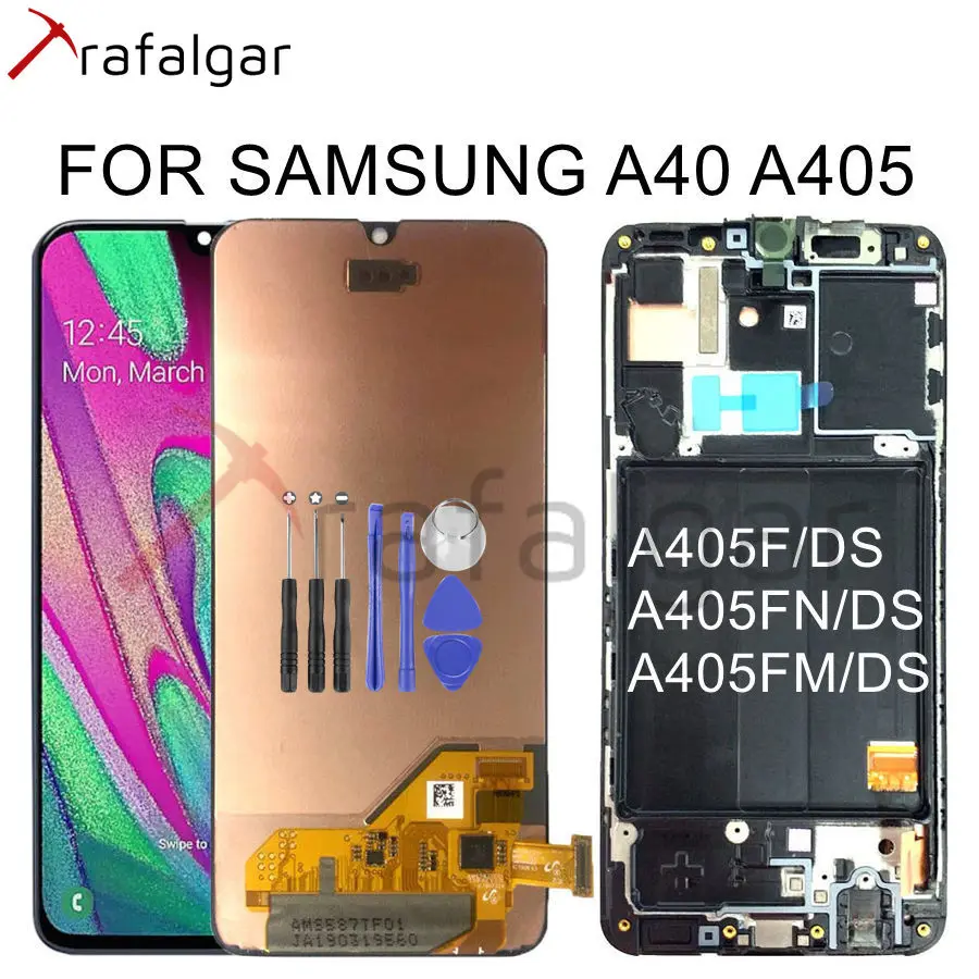 Для samsung Galaxy A40 A405 A405F A405FN/DS ЖК-дисплей с сенсорным экраном дигитайзер в сборе с рамкой для samsung A40 ЖК-экран