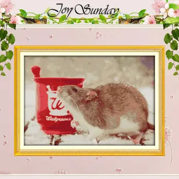 

Rat Patterns Counted Cross Stitch 11CT 14CT Cross Stitch Set Wholesale Animals Chinese Cross-stitch Kits Embroidery Needlework