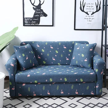 

Blue Cartoon Stretch Sofa Cover All-inclusive Slip-resistant Sectional Elastic Couch Cover Towel Single/Two/Three/Four-seater