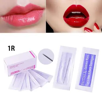 

100Pcs New Disposable Sterilized Professional Tattoo Needles 1R For Tattoo Eyebrow Pen Machine Permanent Makeup Needles 1R