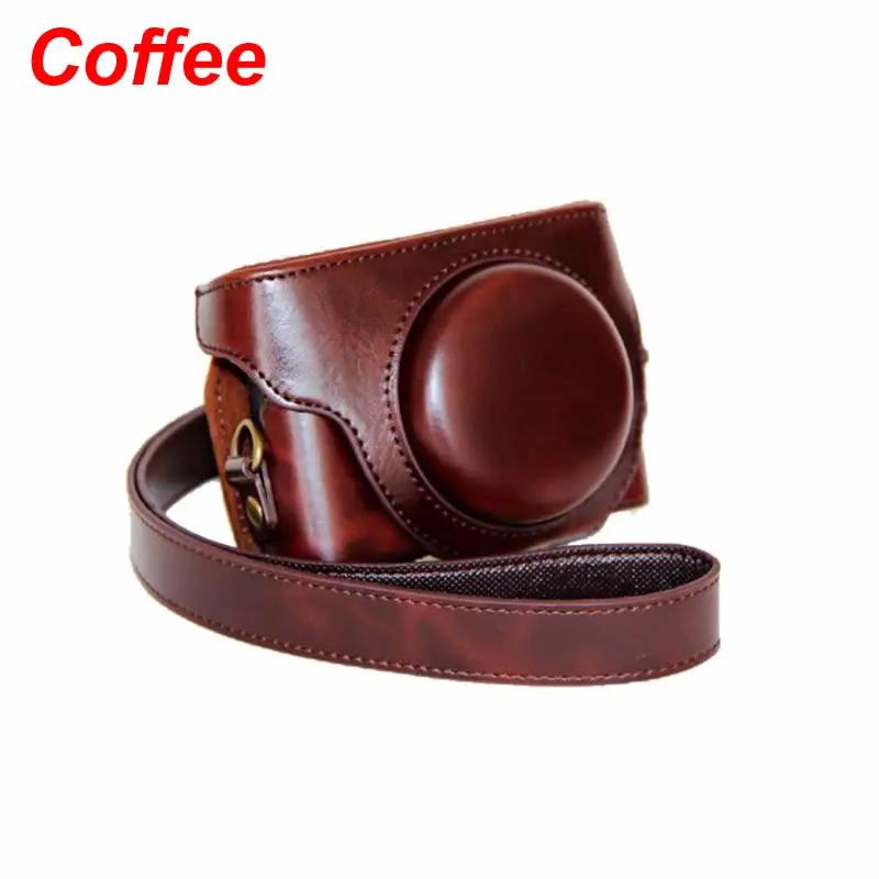 Прочный PU кожаный чехол для камеры защитный чехол с плечевым ремнем для sony DSC-RX100III M3 M4 M5 аксессуары для камеры - Цвет: Coffee