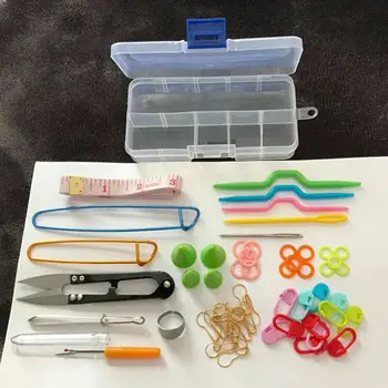 

Knitting Tools Crochet Needle Hook Accessories Weave w/Case Box YarnKit Ueful Supply Set Basic Tools Sets
