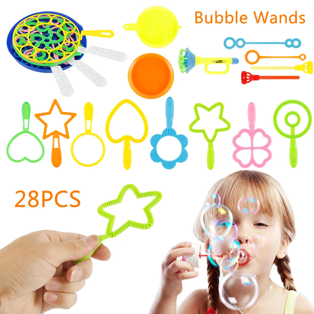 

26PCS/set Blowing Bubble Soap Tools Toy Bubble Sticks Set Outdoor Machine Bubble Toys for Kids Children Day Gifts Random Color