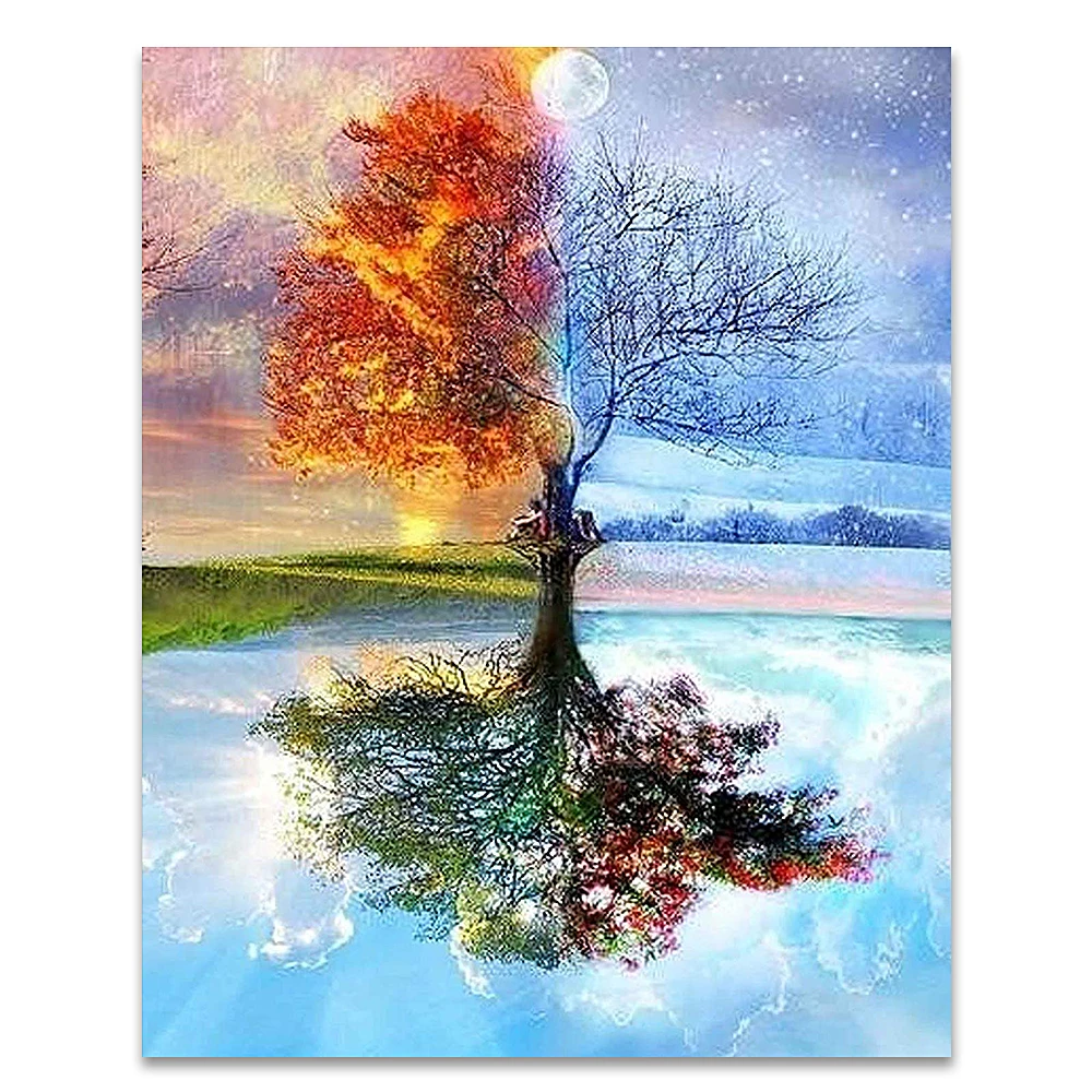 Peinture Dessin Arbre De Vie Peinture D'arbre De Vie Par Numéro, Kit De Peinture À L'huile Diy Pour  Adultes Et Enfants Débutants, 4 Saisons, 16x20 Pouces - Peinture Et  Calligraphie - AliExpress