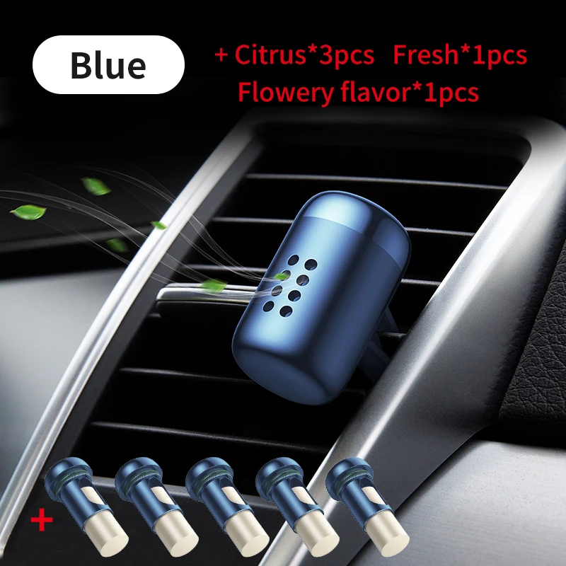 Blue 3 Smell Baseus металлический автомобильный освежитель воздуха ароматерапия Твердый для автомобиля Вентиляционный Выход освежитель воздуха состояние Клипса-диффузор - Название цвета: Blue 3 Smell