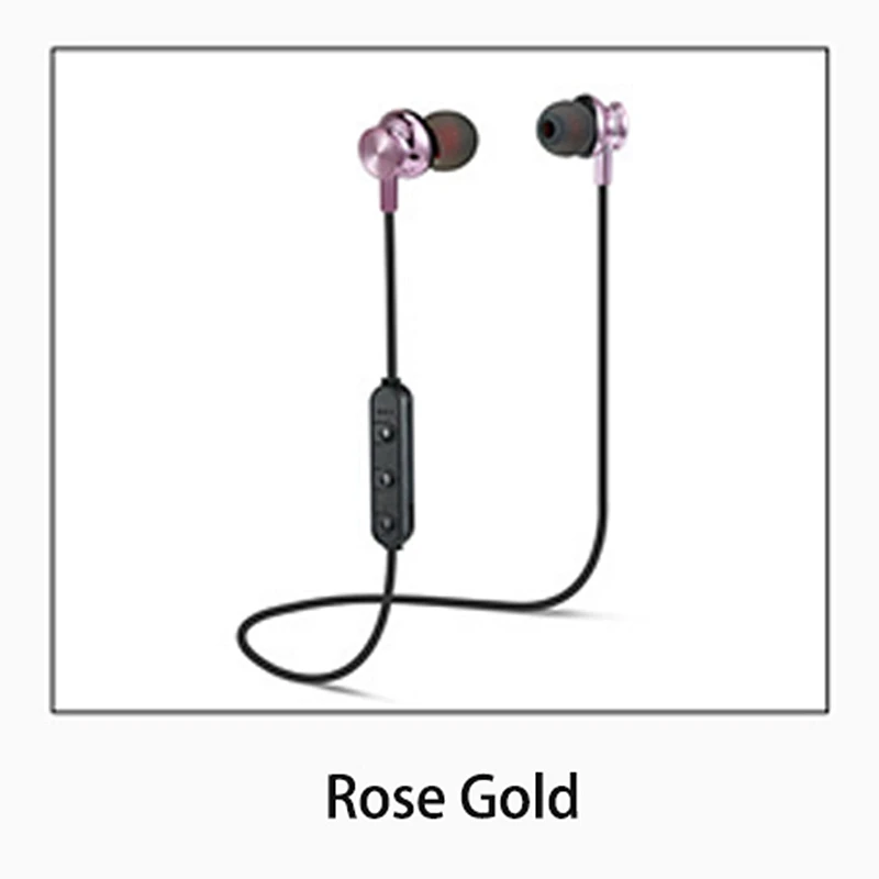 Металлические беспроводные наушники Bluetooth 5,0, наушники с Ушными крючками, спортивные Игровые наушники для телефона, наушники с громкой связью - Цвет: Rose gold