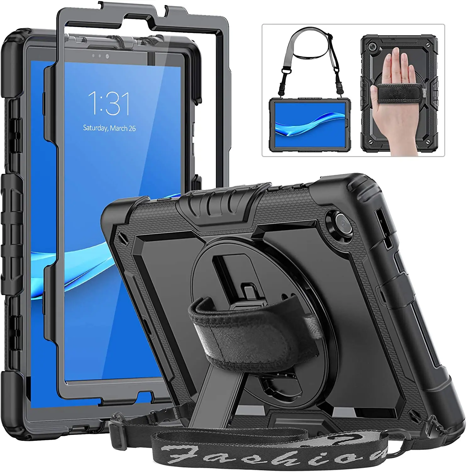 Hand Strap Shoulder Strap Kickstand Rugged Case for Lenovo Tablet