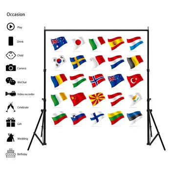 

Multinational Flag Themed Photography Background Cloth Office Studio School Background Painting Decorative Painting