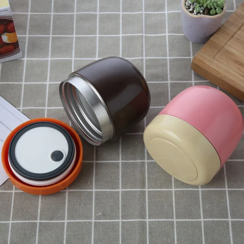 

Students Children Thermal Lunch Box Creative Stainless Steel Insulated Barrel Braised Beaker
