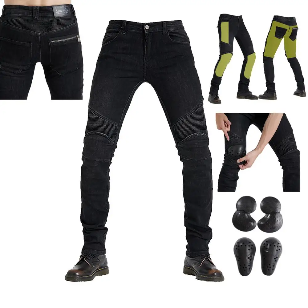 Men's Motorbike Motorcycle jeans Reinforced denim with Protective Lining Trouser