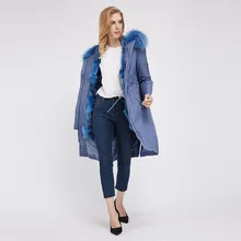 Дизайн, парка с воротником из лисьего меха, пальто, свежее теплое пальто, зимнее пальто из натурального меха, женские зимние меховые пальто