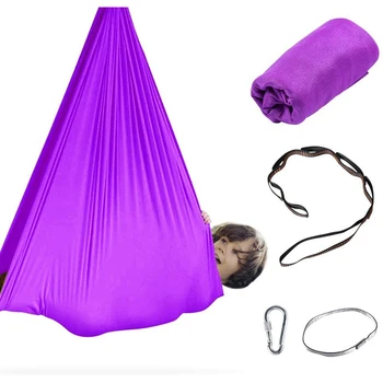 

Therapy Swing for Kids Hanging Hammock Swing Cuddle Indoor Outdoor Hammock for Children Sensory Integration Purple