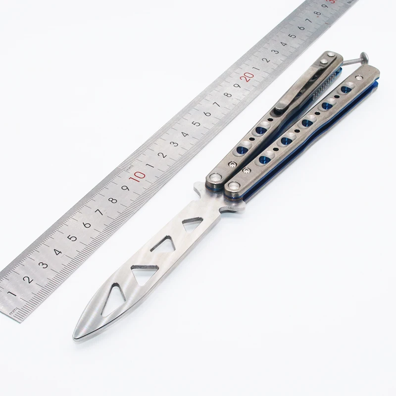 

Butterfly Trainer Knife BM51 V3 D2 Blade Titanium Handle Jilt Not Sharp Hunting Knife Folding Pocket Knife gift knives