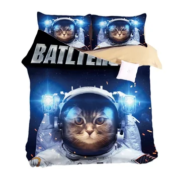 

Cat Bad Dog Bedding Sets Pirate Duvet Cover Set 3/4pcs Cartoon Monkey Bedspread Twin Queen King Adults Kids Boys Drop Ship