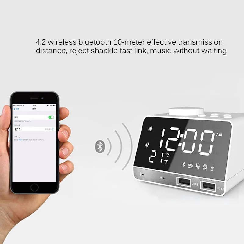 Bluetooth-радиоприемник K11 с 2 USB-портами | Дом и сад