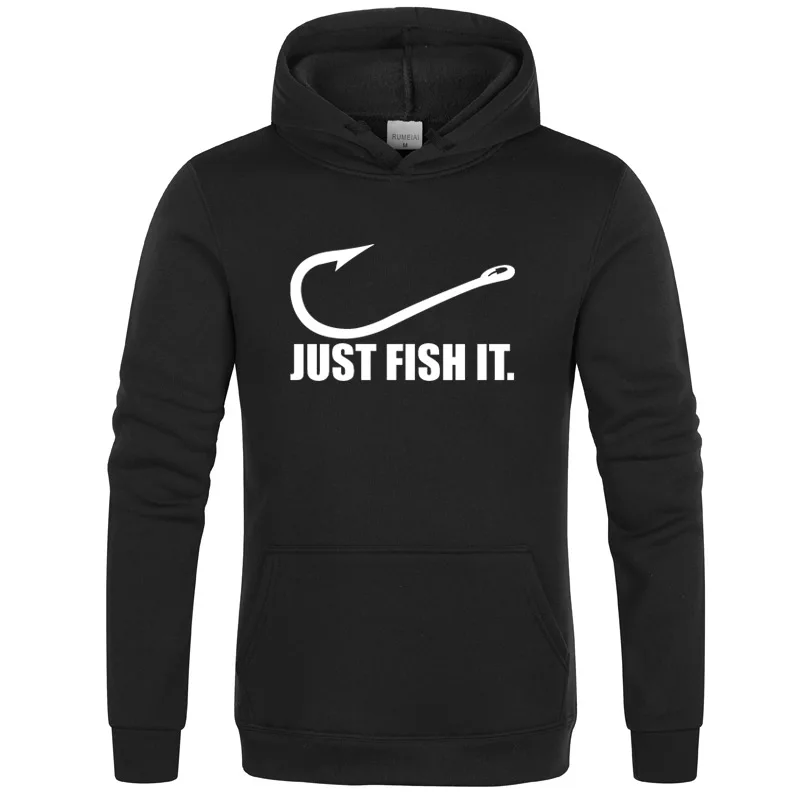 

Just Fish It Sweatshirts Fashion Hoodie Men Clothing Print Men Fleece Cotton Top Jacket Spring Autumn Harajuku Streetwear