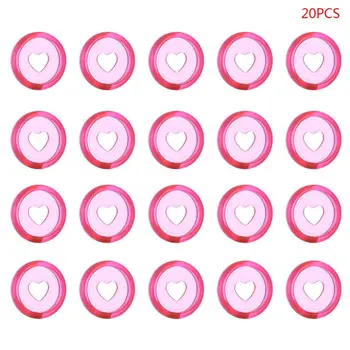 

20pcs 24mm Transparent Heart Binder Rings Mushroom Hole Loose Leaf Notebook Disc WXTA