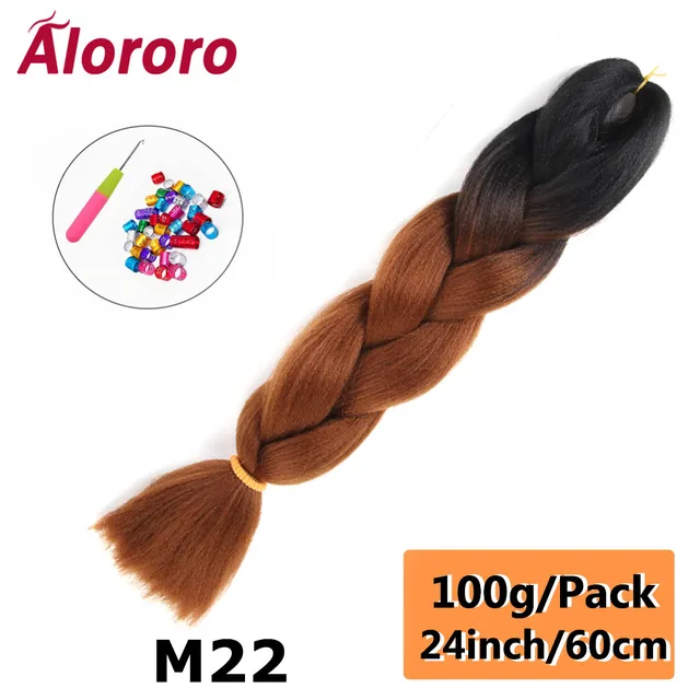 Jumbo Braid Hair Extensions Green Synthetic Braiding Hair 24 Inch Afro Blue Pink Purple Blonde Ombre Hair for Braids Alororo 24inches-M22
