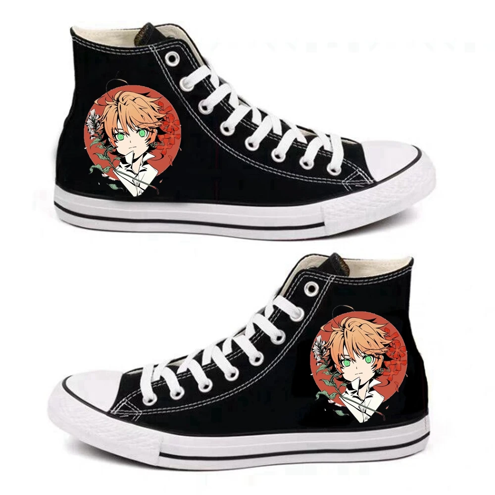 24 стиля; парусиновая обувь унисекс в стиле аниме «обещанная Neverland 3D» на резиновой подошве; Emma Norman; обувь на веревочной подошве; повседневная обувь - Цвет: Black 8