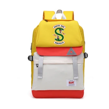 

2019 New Riverdale South Side Snake School Student Fashion Backpack Shoulder Travel Bag Cosplay Bag Back Pack Halloween Gift