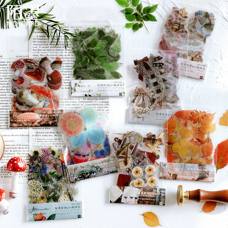 40 pcs/set The Beautiful Time Plants PET Stickers Sticker Scrapbooking Diary Stationery Stcikers Tag Labels afbeelding