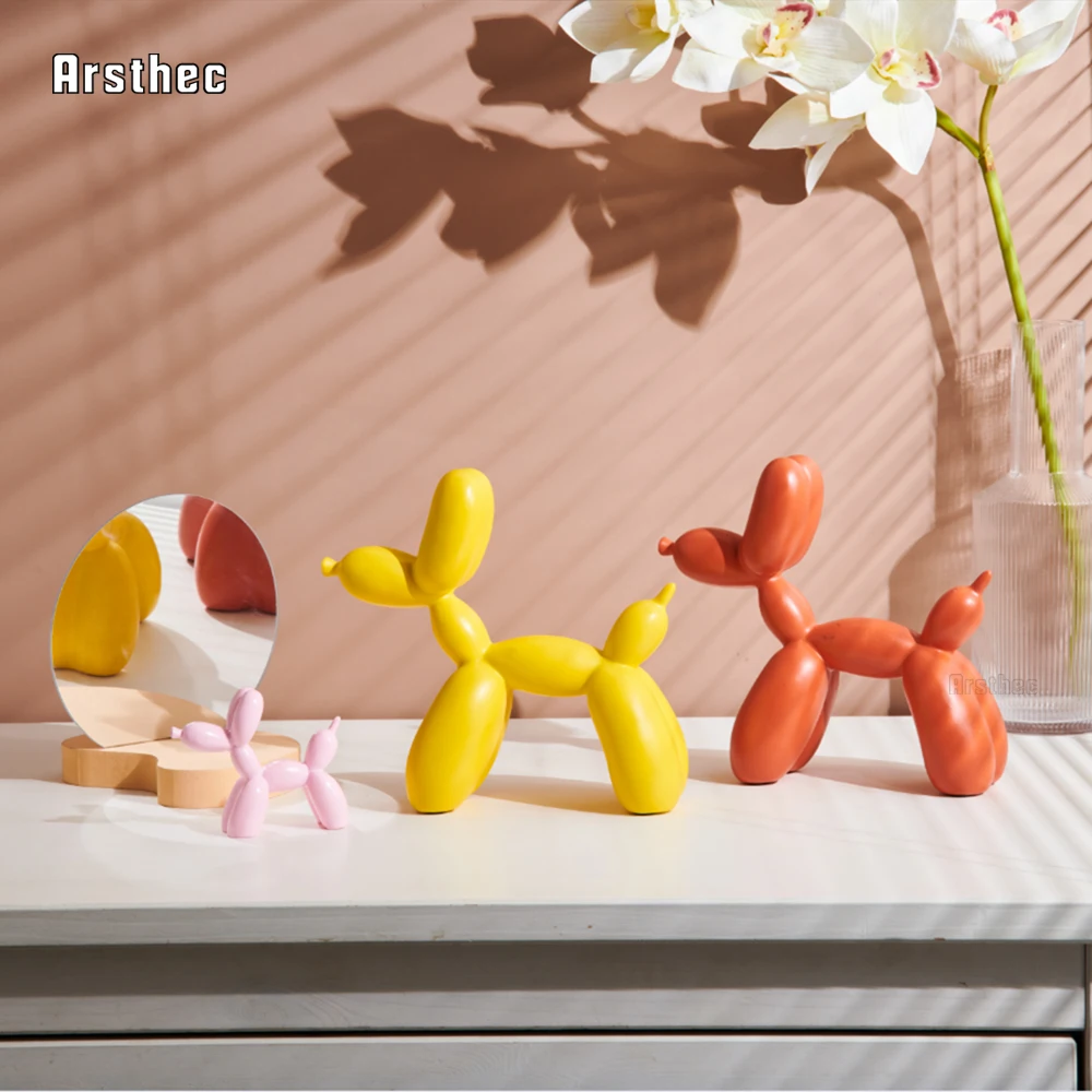 Arsthec Kawaii Воздушный шар Статуэтки собак Скульптура Статуя Творческий современный