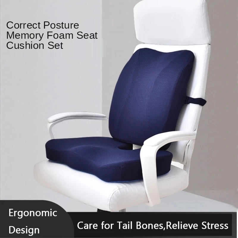 Memory Foam Seat and Back Cushion Set