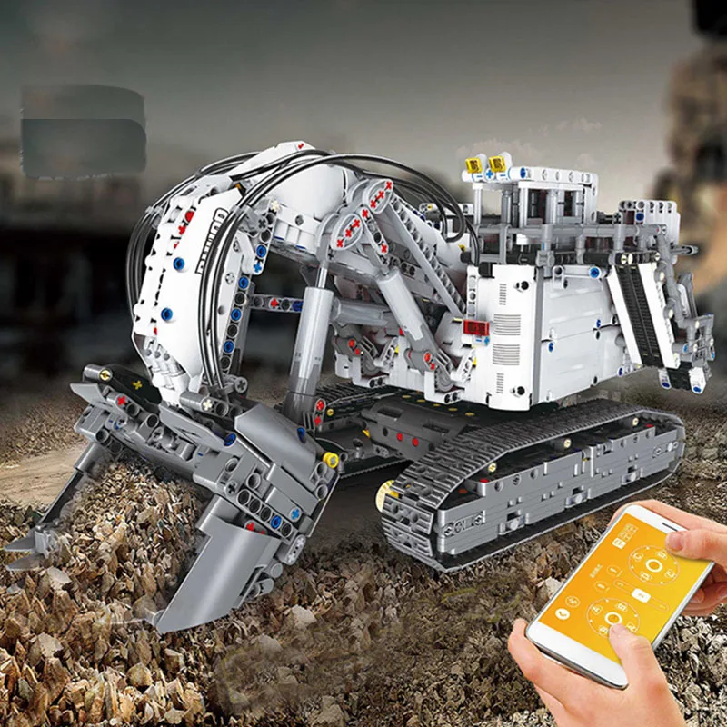 

Lepining Technic Liebherrsed series Excavator R9800 Motor Power Mobile Crane Mk II Car Model Building Blocks Bricks 42100