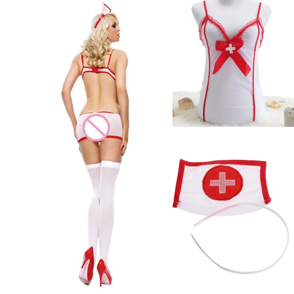 Новинка, 3 шт., сексуальное женское белье, униформа медсестры, товары для секса, комплект нижнего белья SM, эротическое белье F05