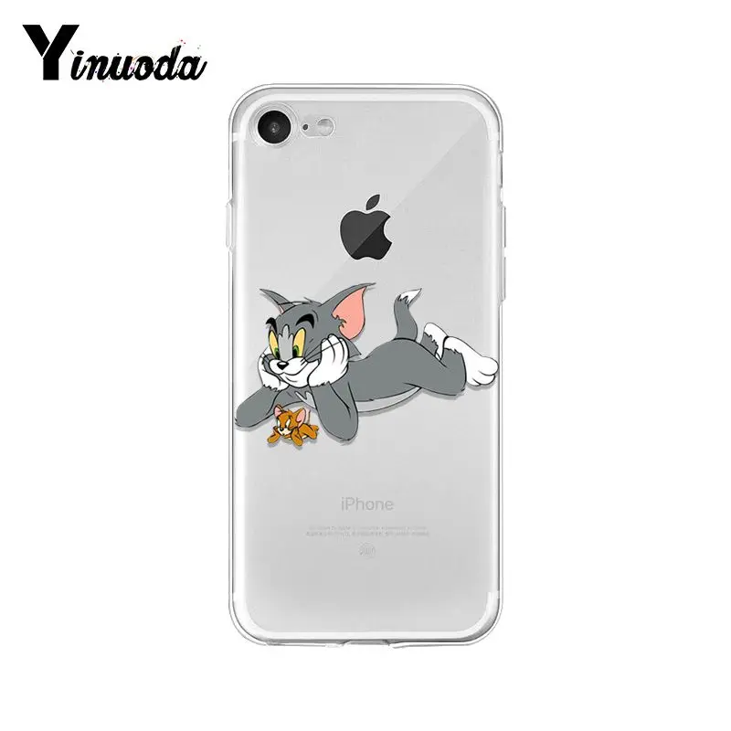 Yinuoda чехол для телефона с рисунком кота и мыши Тома и Джерри чехол для iphone 8 7 6 6S Plus X XS MAX 5 5S SE XR 10