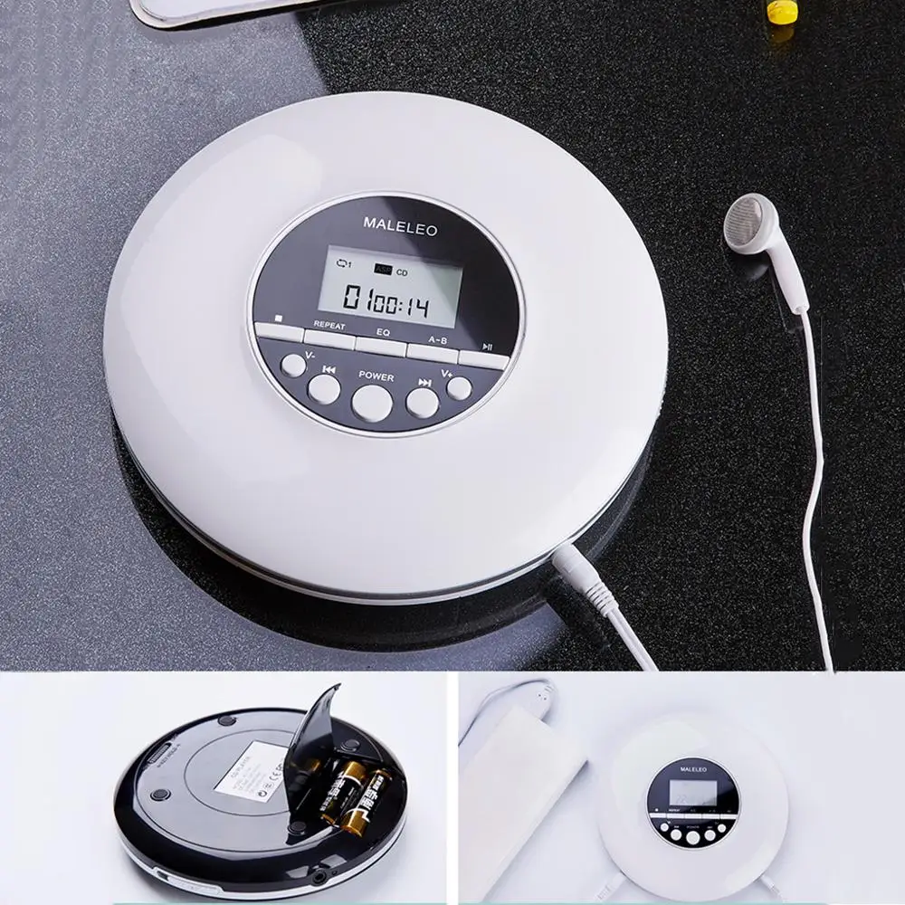 

Portable Shockproof CD Player Personal Compact Disc Player with Headphones Jack Small Music CD Walkman Players with LCD Display