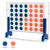Giant 4 In A Row Game Wood Board Connect Adults Kids w/Carrying Bag White 5