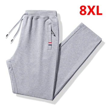 Pantaloni sportivi di grandi dimensioni Pantaloni moda casual da uomo Oversize 8XL Plus Size Jogger Pantaloni in cotone tinta unita Pantaloni elasticizzati maschili HX486 1