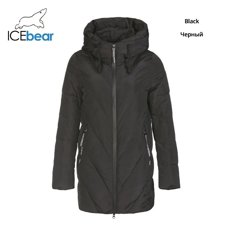 ICEbear зимний длинный женский пуховик модная теплая Женская куртка с капюшоном Брендовая женская одежда D4YY83017Y - Цвет: 9010