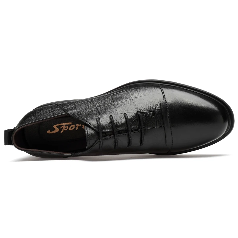 Genuine cow leather brogue business Wedding shoes men casual flat shoes vintage handmade oxford shoes for men black brown autumn