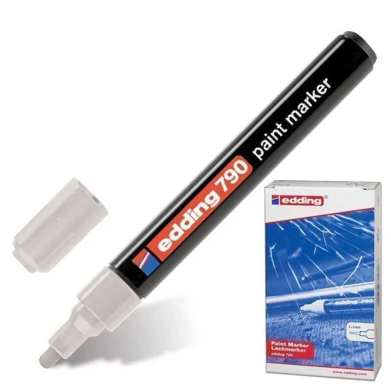 Marker Paint Lacquer Edding "790", 24mm, Silver, Round Tip, Plastic