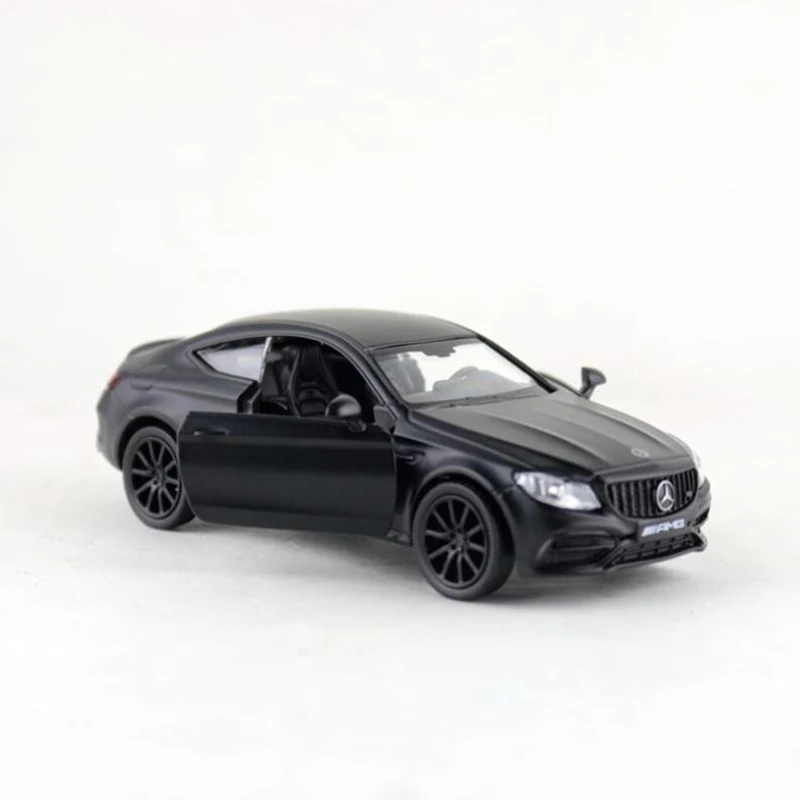 1/36 весы моделирование Mercedes AMG C63 сплав литья под давлением Модель Классические матовые черные игрушки для детей подарок на день рождения