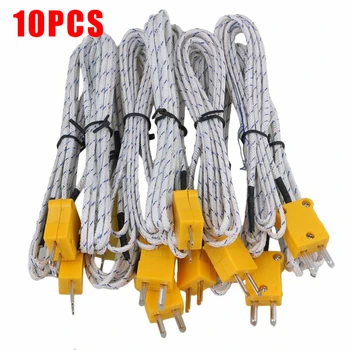 

10PCS 2 Meters Thermocouple K Type Cable Probe Sensor With Miniature Connector For Testing Equipment Temperature