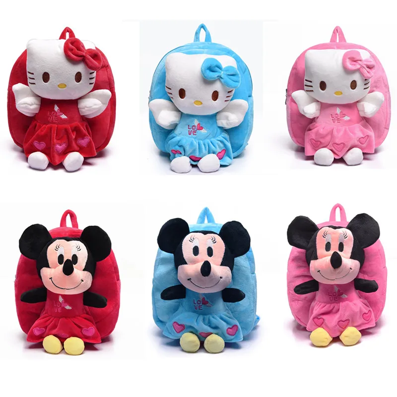 Новый брендовый Детский плюшевый рюкзак Hello Kitty Микки и Минни Маус игрушки