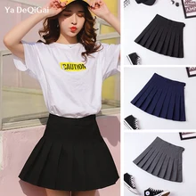 Летняя женская Плиссированная Юбка До Колена в стиле ретро, Корейская элегантная плиссированная юбка с высокой талией, для соревнований, для девочек, для отдыха