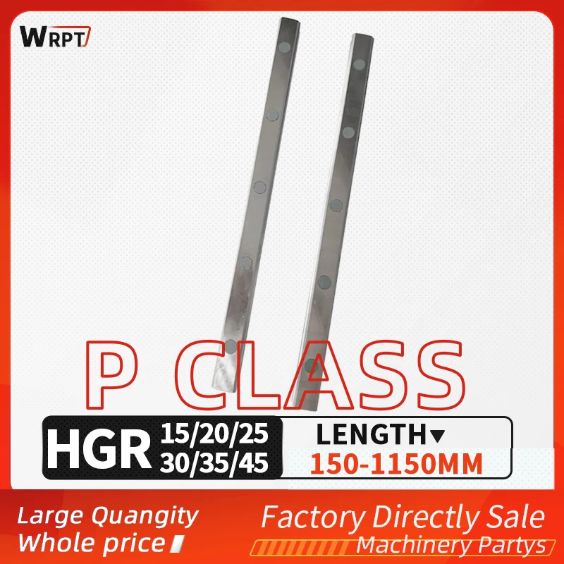 

High precision P-class square linear guide rail 2PCS HGR15/20/25/30/35/45 Length=150MM-1150MM