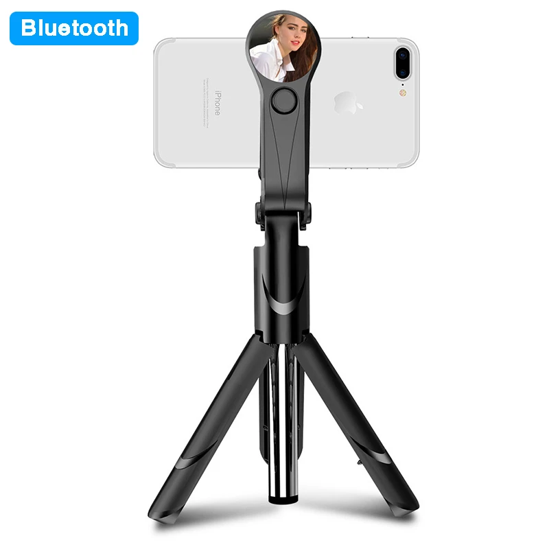 

Universal Phone Tripod Holder Selfie Stick Foldable Remote Control Bluetooth Selfie Stick with Mirror Table Holder Stand Support