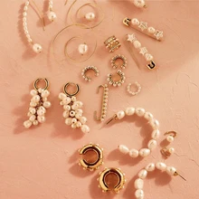 Модные жемчужные сережки-гвоздики большие круглые серьги трендовые элегантные серьги с искусственным жемчугом массивные серьги для женщин Boho Bijoux