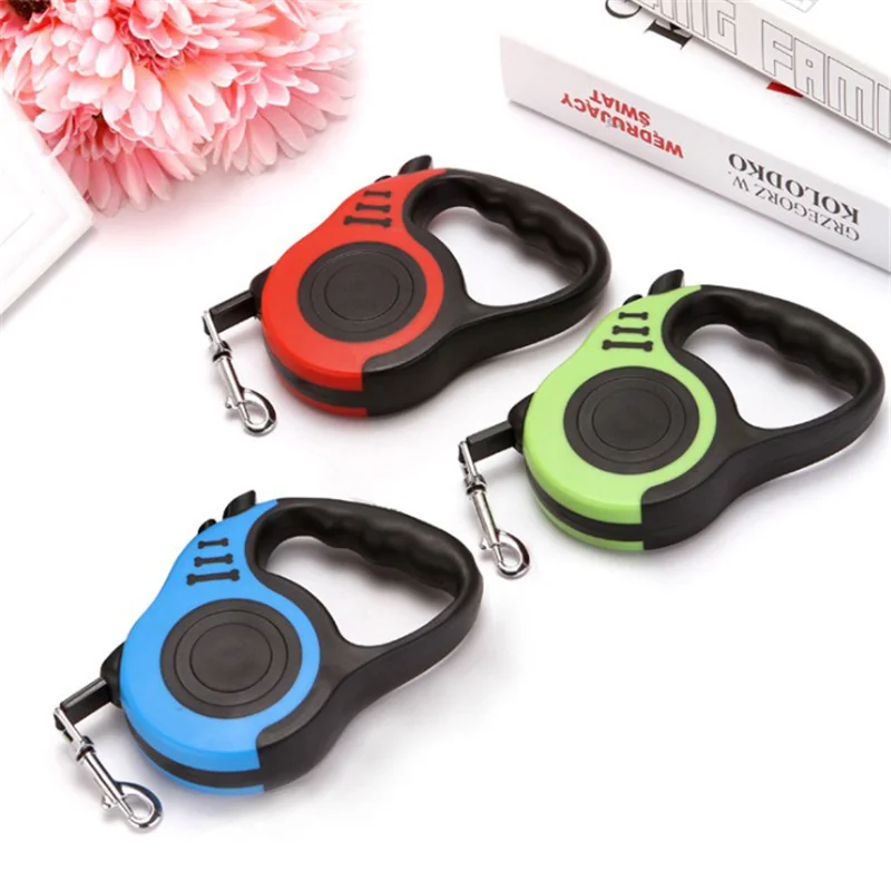 

3m/5m Durable Pet Dog Leash Nylon Extending Puppy Walking Leads Automatic Retractable Reflective Tape Dogs Leashes