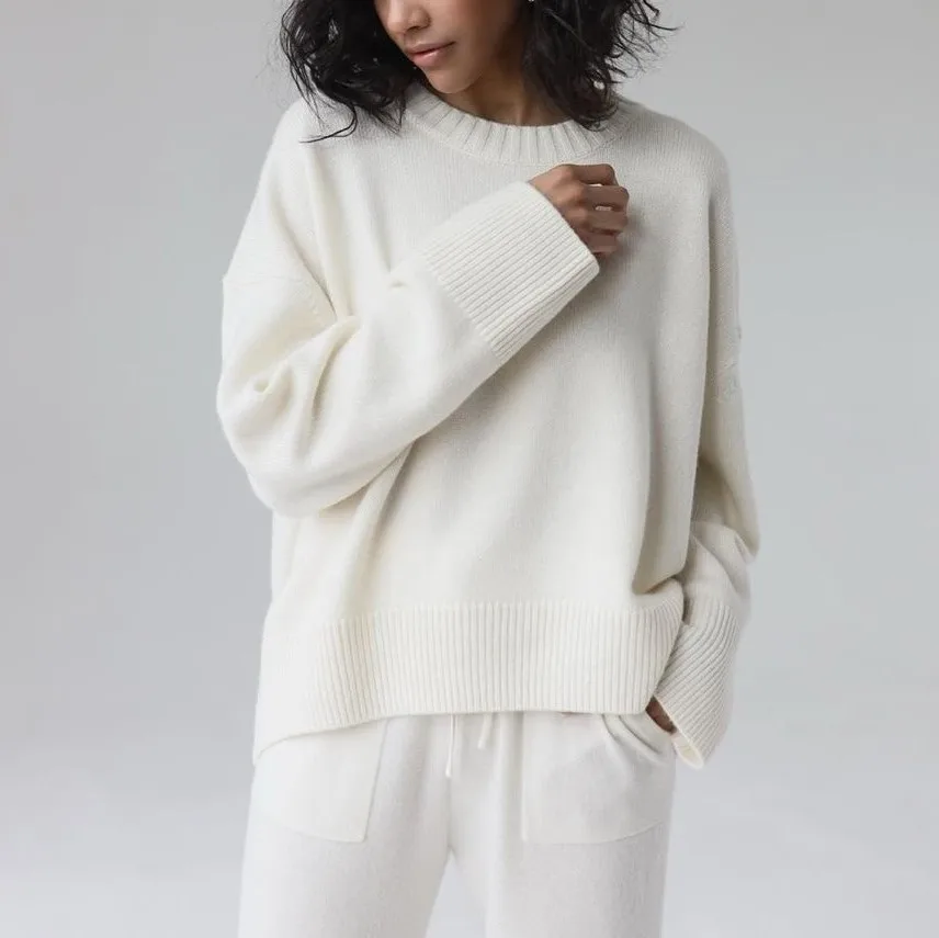 

Autumn Winter Women's Sweater Loose Simple O-neck Pullover Long Sleeve Female Knitted Tops