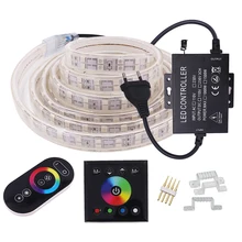 

5050 LED RGB Strip Light Double Row 220V 120LED/m Remote Control 750W 1500W Controller Waterproof Flexible Led Ribbon Decoration