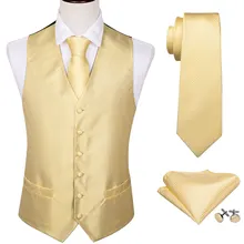 4PC Mens Silk Vest Party Wedding Yellow Paisley Solid Floral Waistcoat Vest Pocket Square Tie Slim Suit Set Barry.Wang BM-2011 4PC Mens Silk Vest Party Wedding Yellow Paisley Solid Floral Waistcoat Vest Pocket Square Tie Slim Suit Set Barry.Wang BM-2011