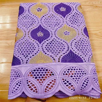 

5 yard Swiss lace fabric 2020 latest heavy beaded embroidery African cotton fabrics Swiss voile lace popular Dubai style 3L06156